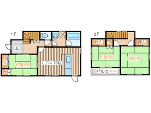 国見ケ丘１丁目千田方貸家の物件間取画像